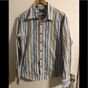 7 diamonds long sleeve striped shirt large